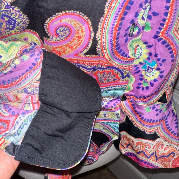 Lauren by Ralph Lauren vibrant paisley button up blouse - Picture 10 of 12